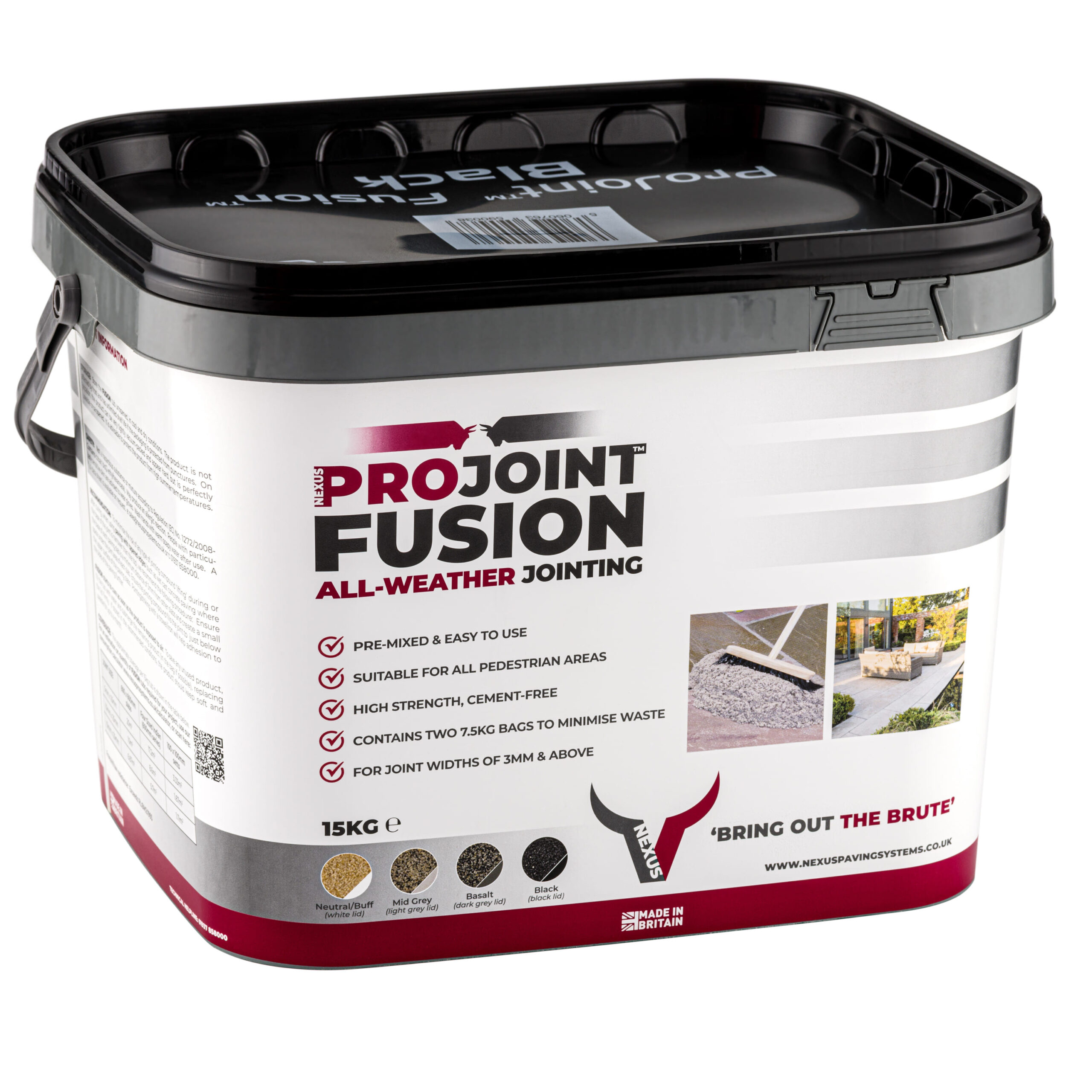 Projoint Fusion All-Weather Paving Jointing Compound - BLACK, 15kg - Side View