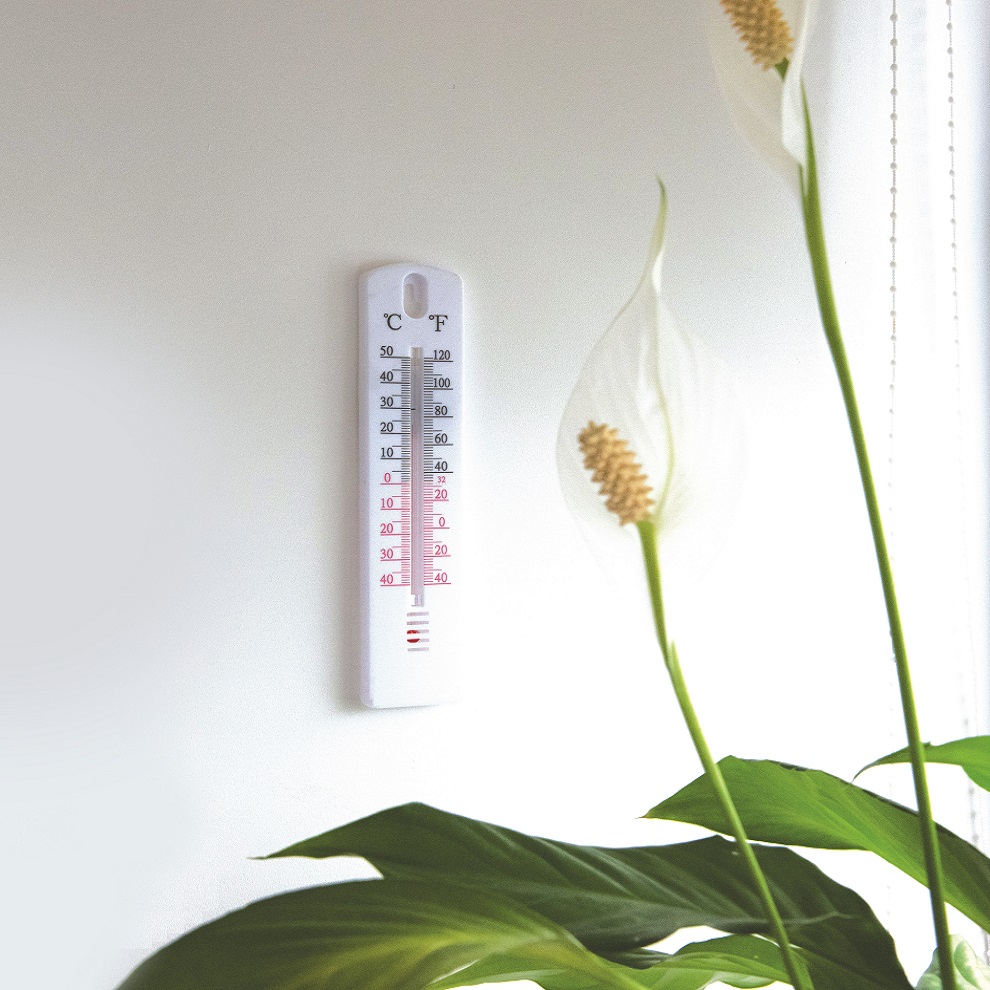 Large garden wall thermometer with Celsius and Fahrenheit scales for indoor and outdoor in use