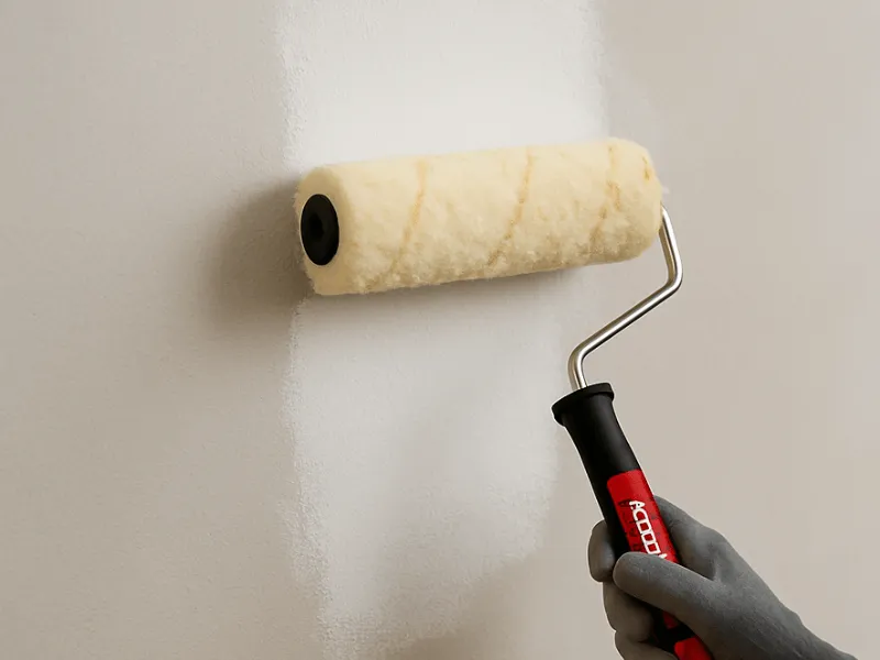Painting an interior wall with a ProDec paint roller for even coverage Paint Roller