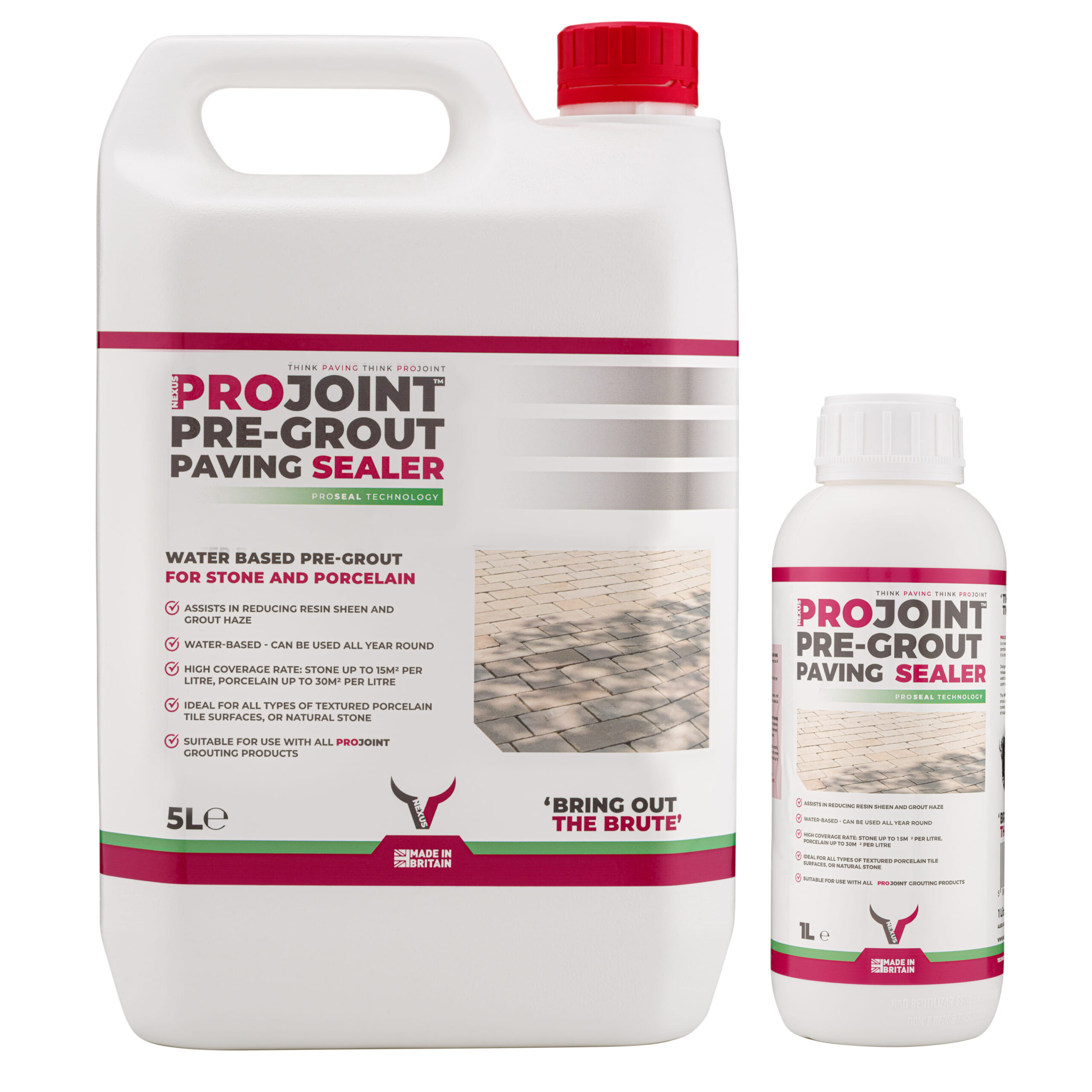 ProJoint Pre-Grout Stone & Porcelain Paving Sealer - 1 & 5 Litre Grouped