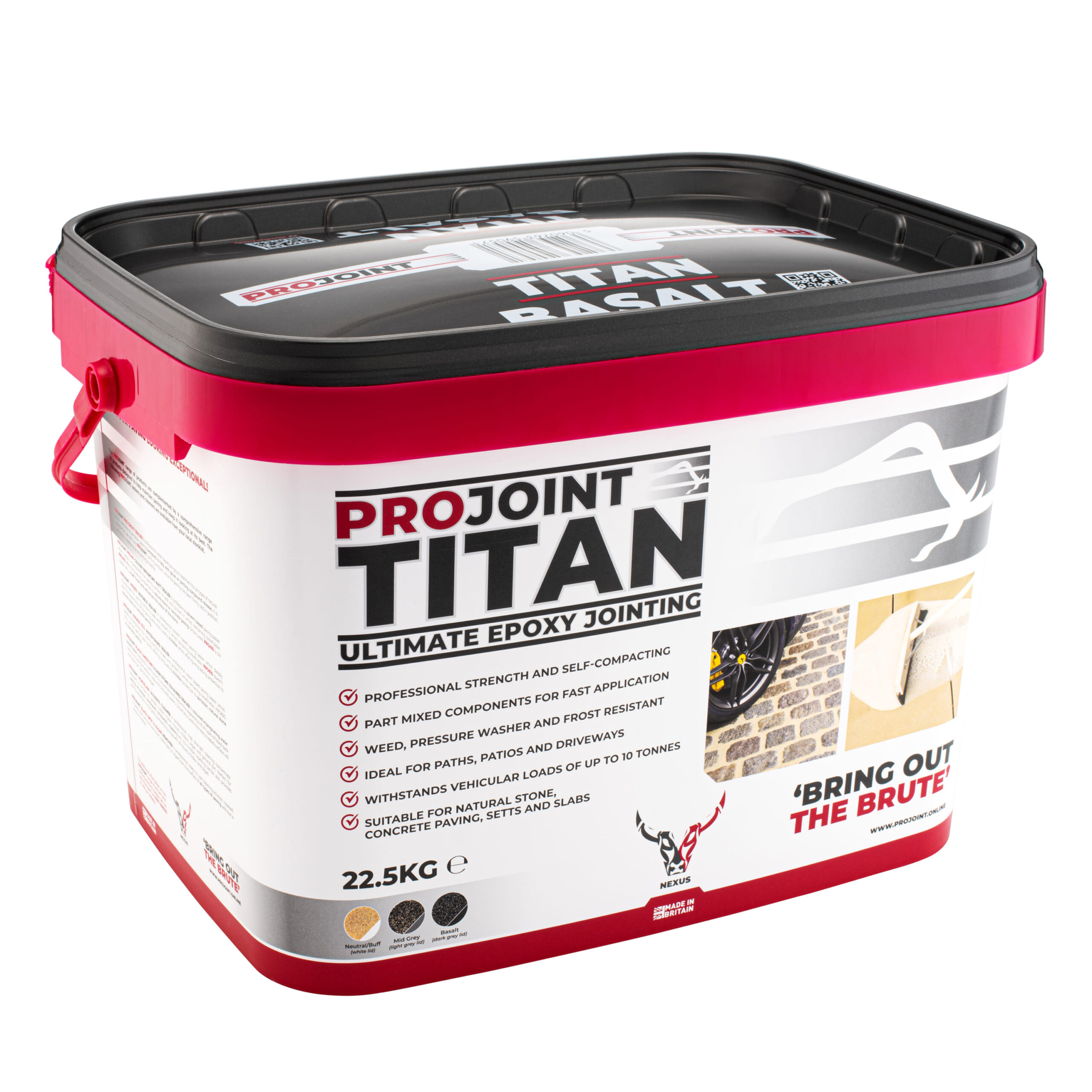 ProJoint Titan Ultimate Epoxy Paving Grout - Basalt, 22.5kg - Side View
