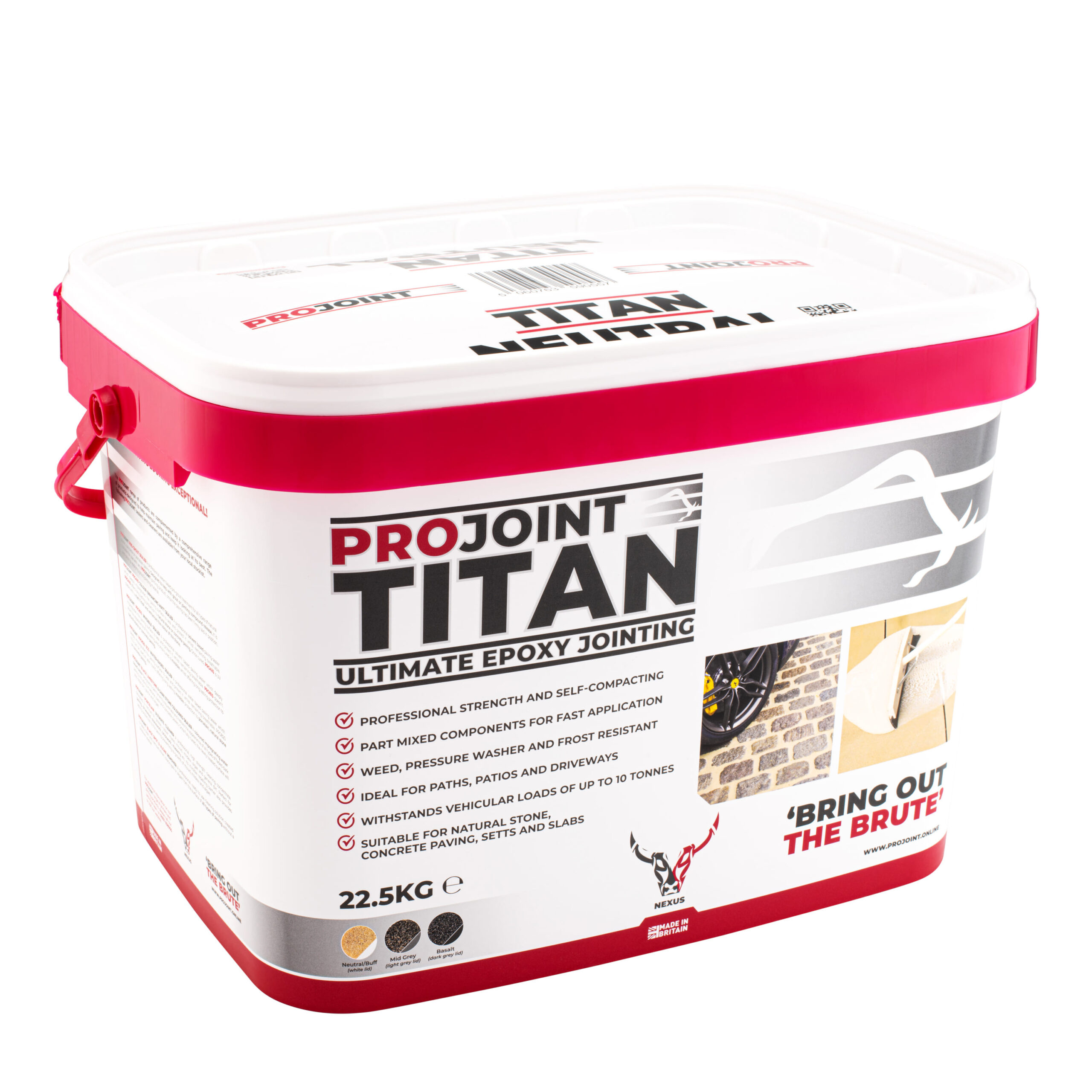 ProJoint Titan Ultimate Epoxy Paving Grout - Neutral Buff, 22.5kg - Side View