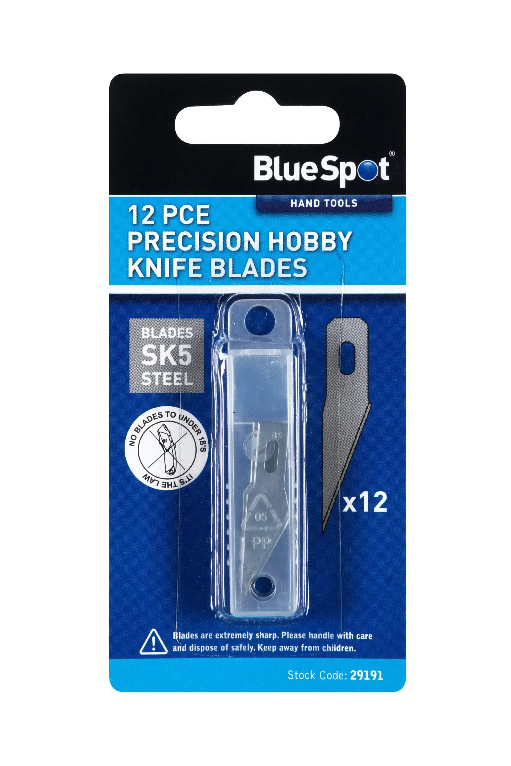 29191_1.jpg Blue Spot Tools Precision Hobby Knife Blades – 12 Pack (29191)