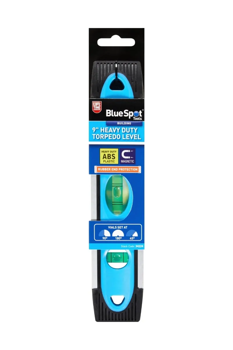 34224-1.jpg Blue Spot Tools Heavy-Duty Torpedo Level – 9 Inch (34224)
