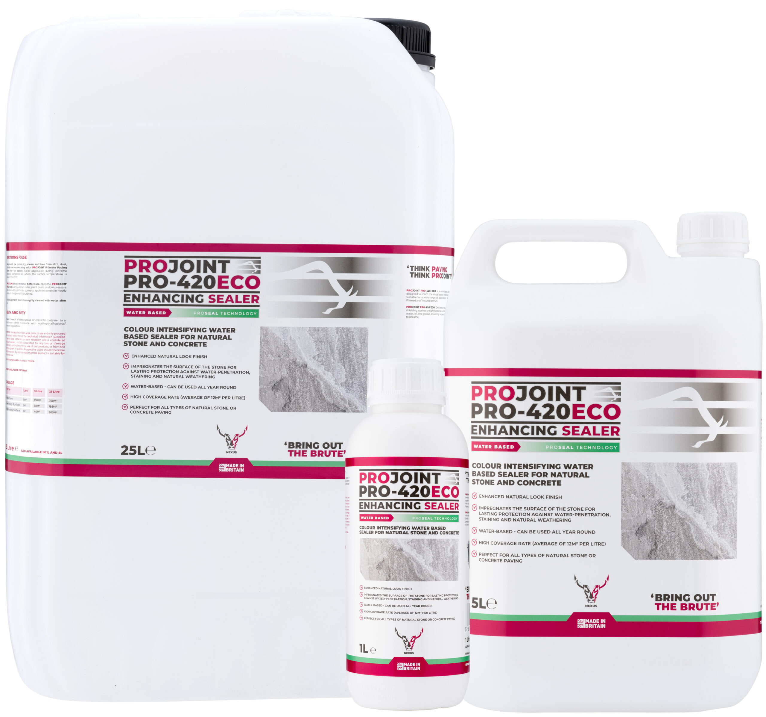 ProJoint PRO-420 ECO Enhancing Sealer (1L, 5L, 25L) - Grouped View