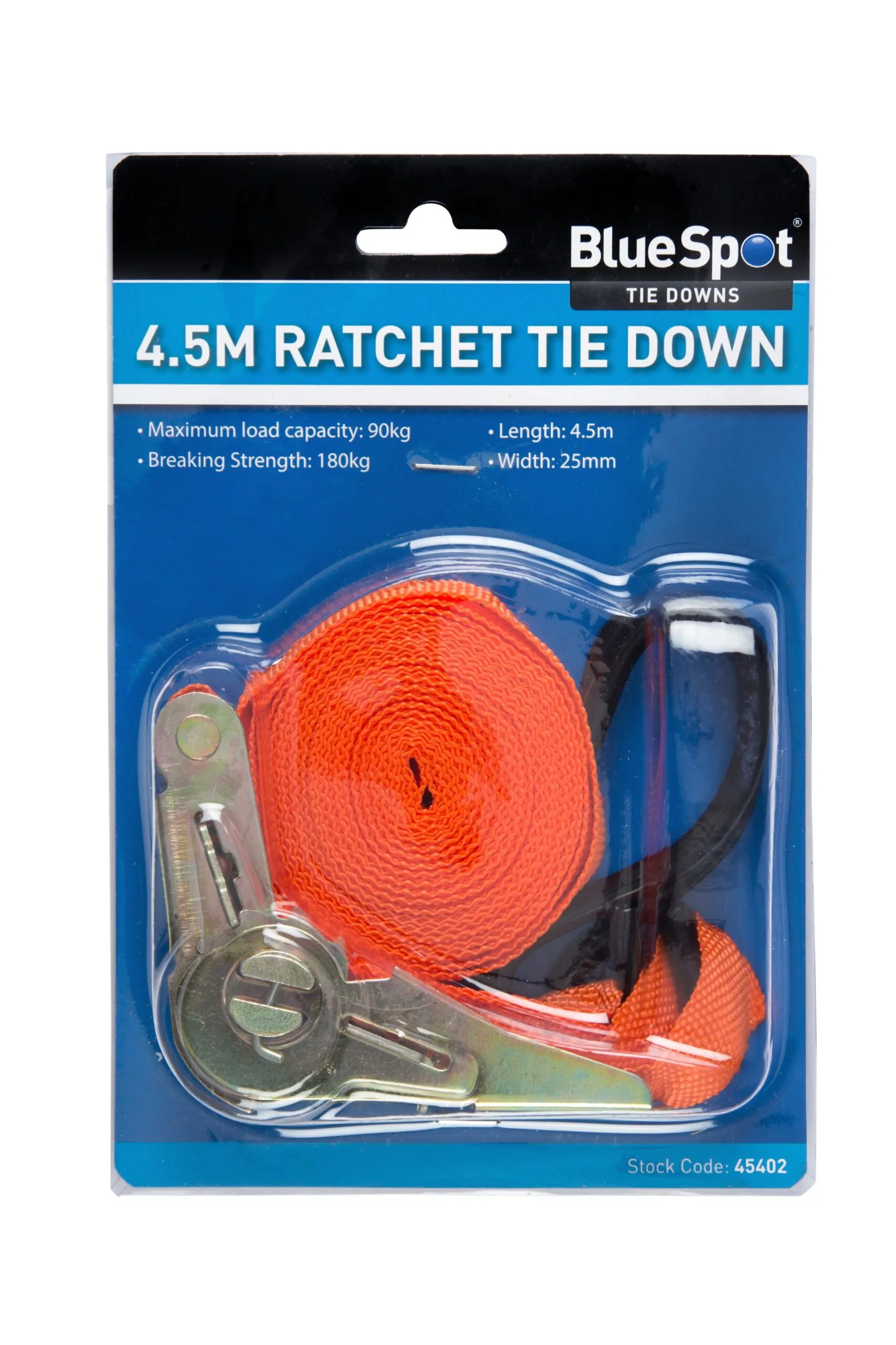 45402_10.jpg Blue Spot Tools Ratchet Tie Down Strap – Orange, 25mm x 4.5m (45402)