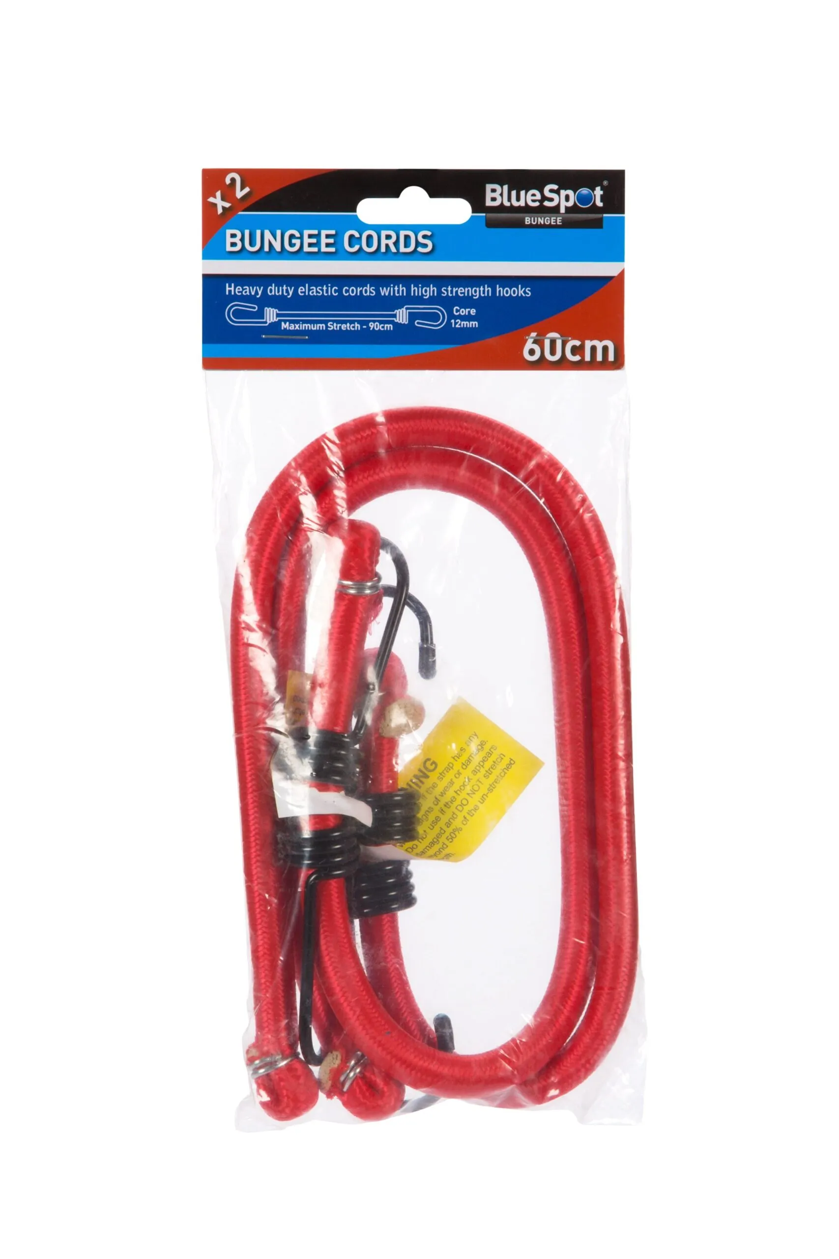 Blue Spot Tools Bungee Cord Twin Pack – 60cm, Red (45431)