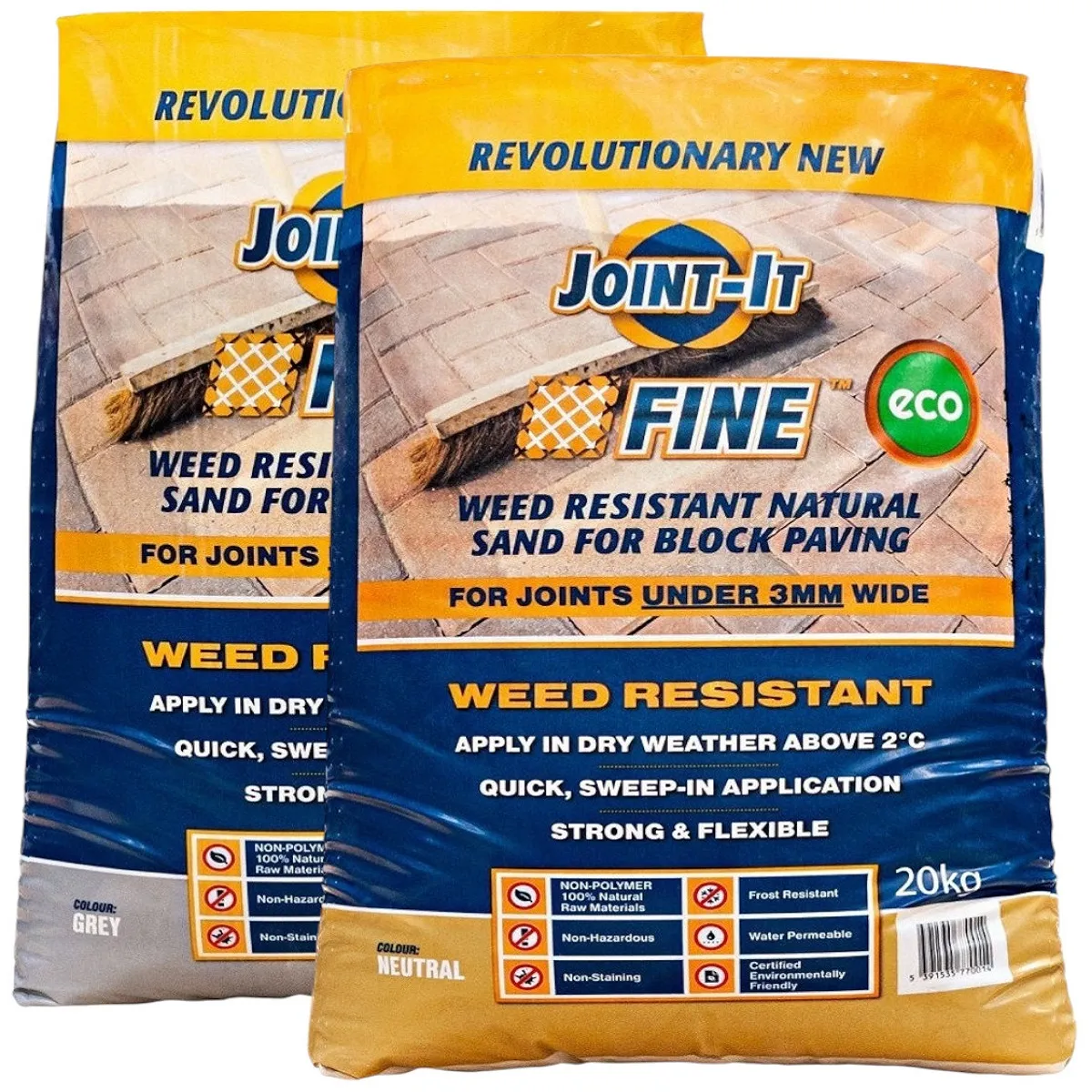 Joint-it-fine-eco-active-paving-jointing-sand-20kg-neutral-buff-colour -path-and-patio Joint It FINE - Block Paving Jointing Active Sand - 20kg, NEUTRAL BUFF (JOIFN20)