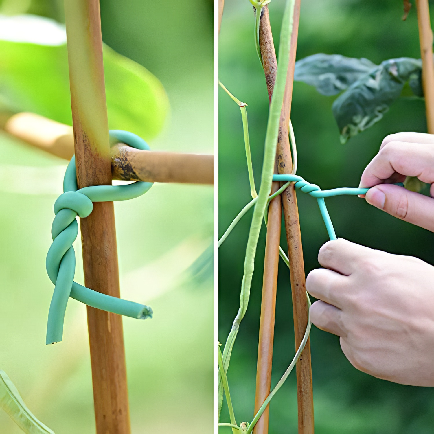 Coiled green garden tie wire measuring 2.5mm x 8m external plant support