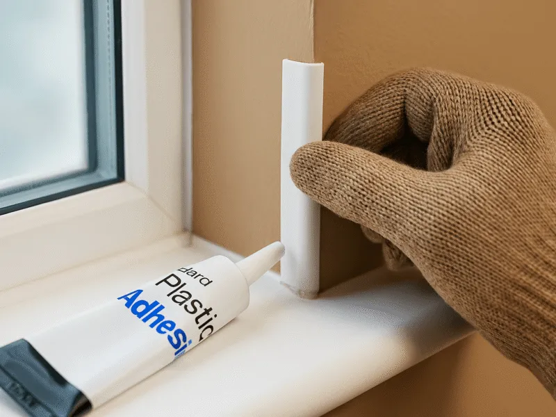 Installing plastic quadrant trim using Everbuild Stick2 Hard Plastic Adhesive Carded Adhesive