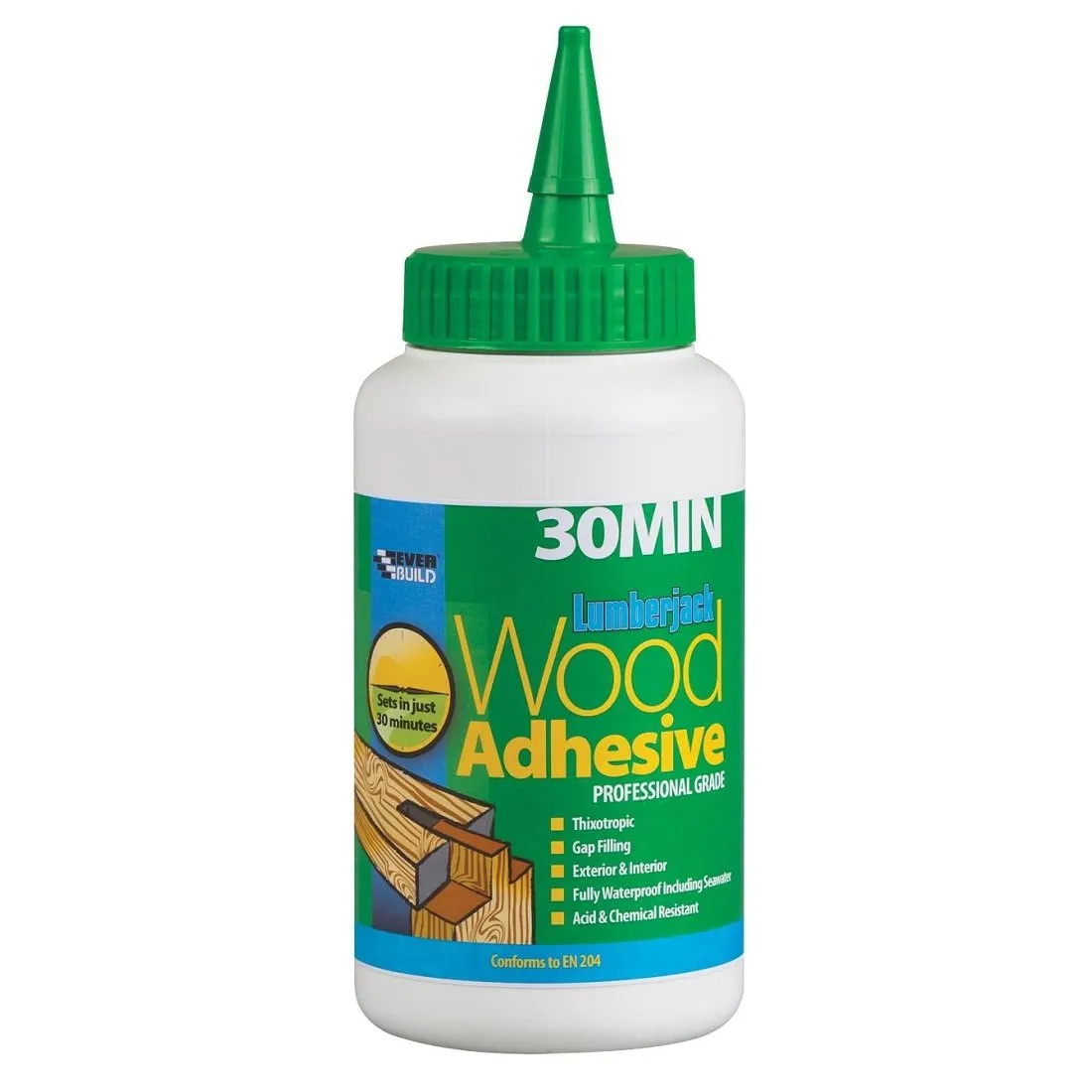 everbuild-lumberjack-30-min-wood-adhesive-750ml-30minpu7.jpg Everbuild Lumberjack PU Wood Adhesive Tub – 30 Minute, 750g (484685)