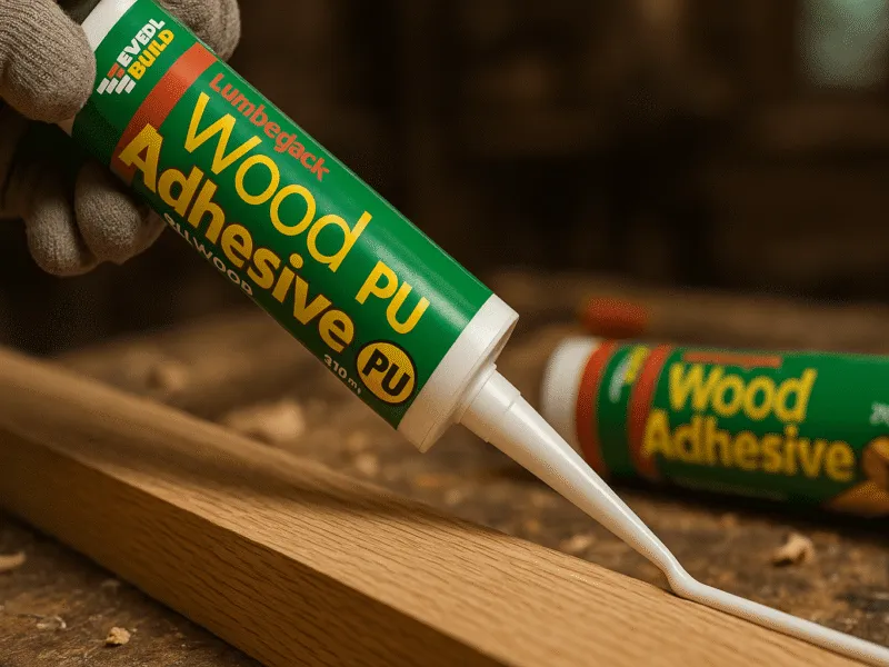 Everbuild Lumberjack PU Wood Adhesive Application on Timber Wood Adhesives