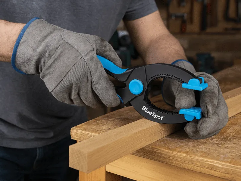 Securing Material with a Spring Clamp – Professional Workshop Action Clamps
