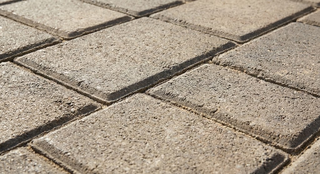 Close-up of block paving with visible joint sand before applying driveway sealer