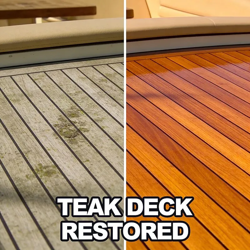 Step by Step Demo | How To Clean, Protect, and Finish Boat Teak Decking Step by Step Demo | How To Clean, Protect, and Finish Boat Teak Decking