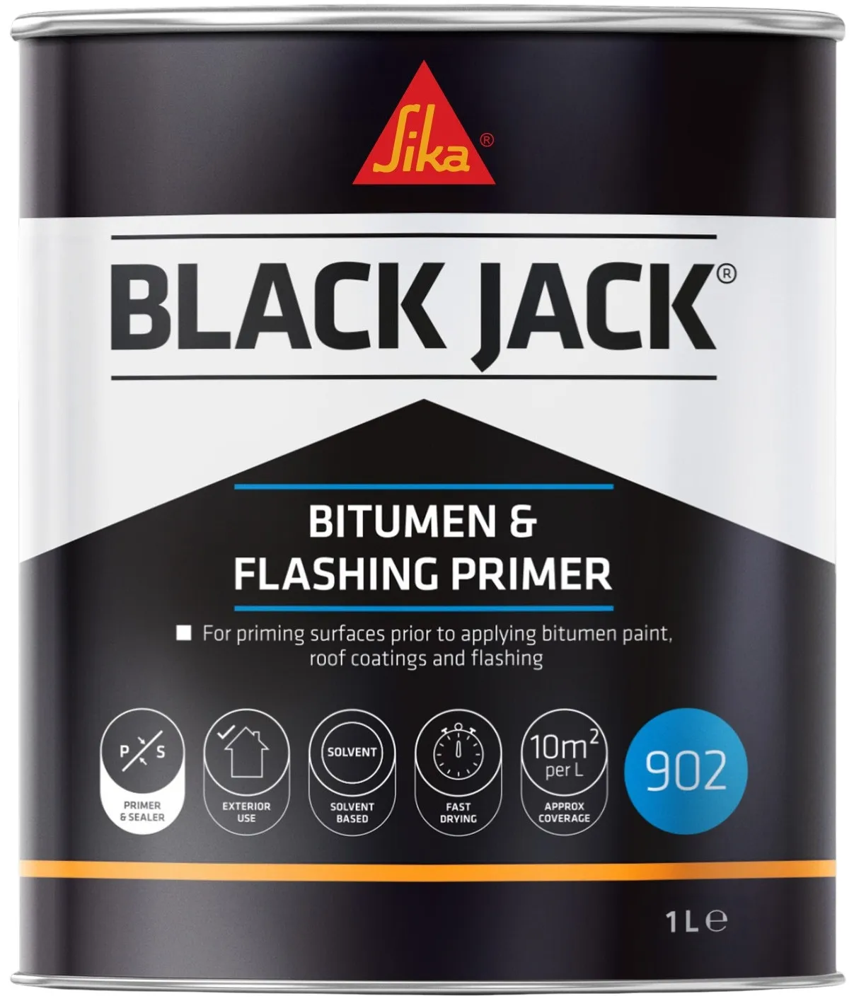 Sika Black Jack 902 Bitumen and Flashing Primer 1 Litre Sika Black Jack 902 Bitumen and Flashing Primer 1 Litre 90201 852670