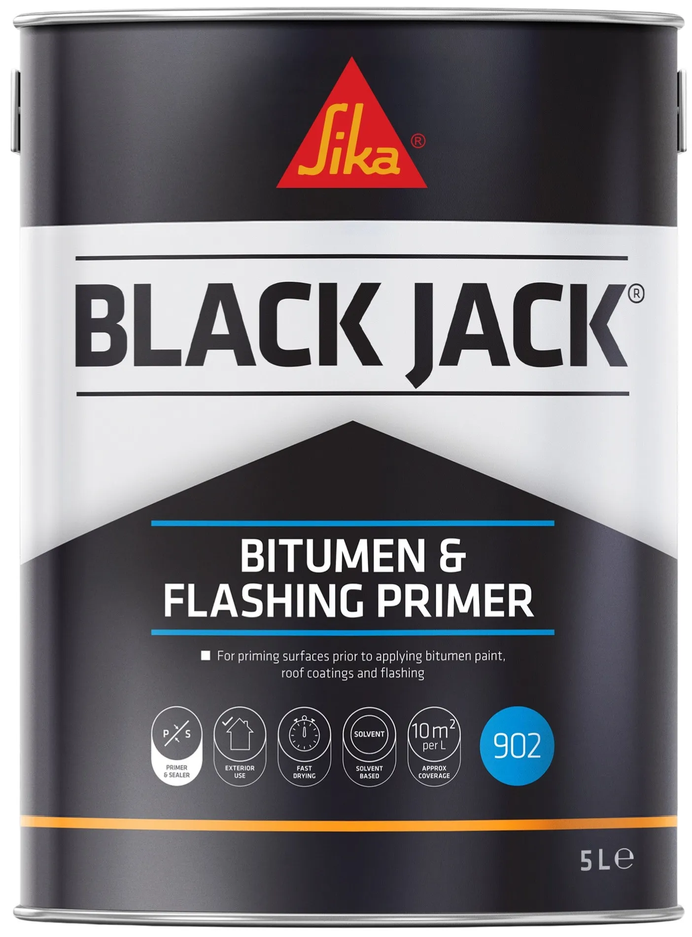 Sika Black Jack 902 Bitumen and Flashing Primer 5 Litre Sika Black Jack 902 Bitumen and Flashing Primer 5 Litre 90205