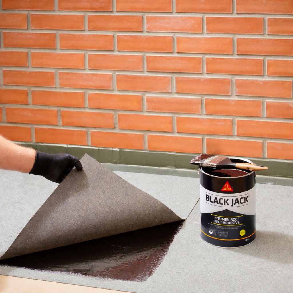 Sika Black Jack 904 Bitumen Roof Felt Adhesive used for bonding roofing felt to a prepared roof surface