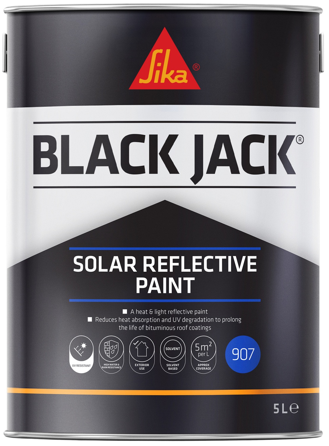Sika Black Jack 907 Solar Reflective Paint 5 litre tin