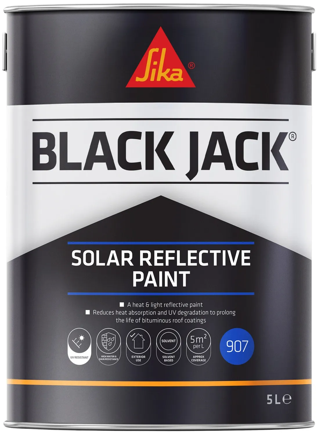 Sika Black Jack 907 Solar Reflective Paint 5 Litre Sika Black Jack 907 Solar Reflective Roof Paint 5 Litre 90705 852668
