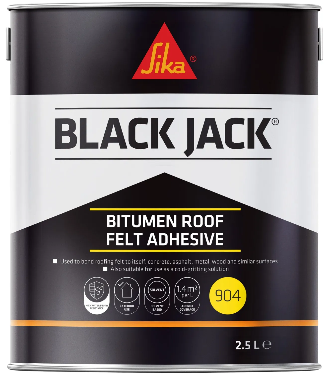 Sika Black Jack 904 Roof Felt And Chipping Adhesive 2.5L 90402