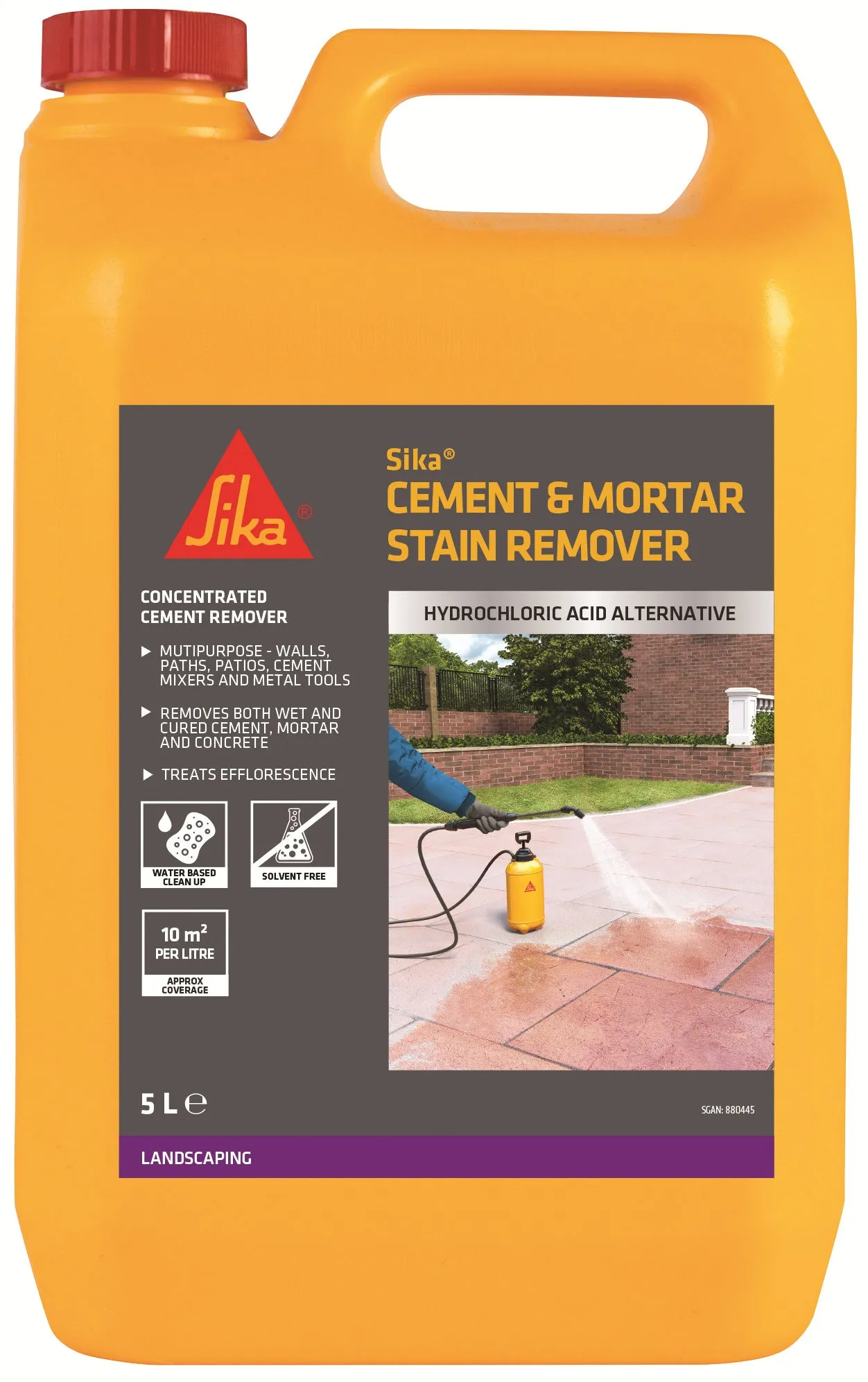 Sika Cement & Mortar Stain Remover 5L 880609 Container Sika Cement & Mortar Stain Remover 5 Litre 880609