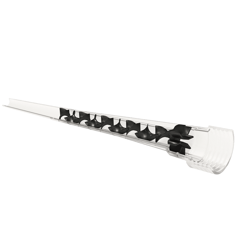 Sika Everbuild Anchorset resin mixing nozzle side view showing internal spiral mixer