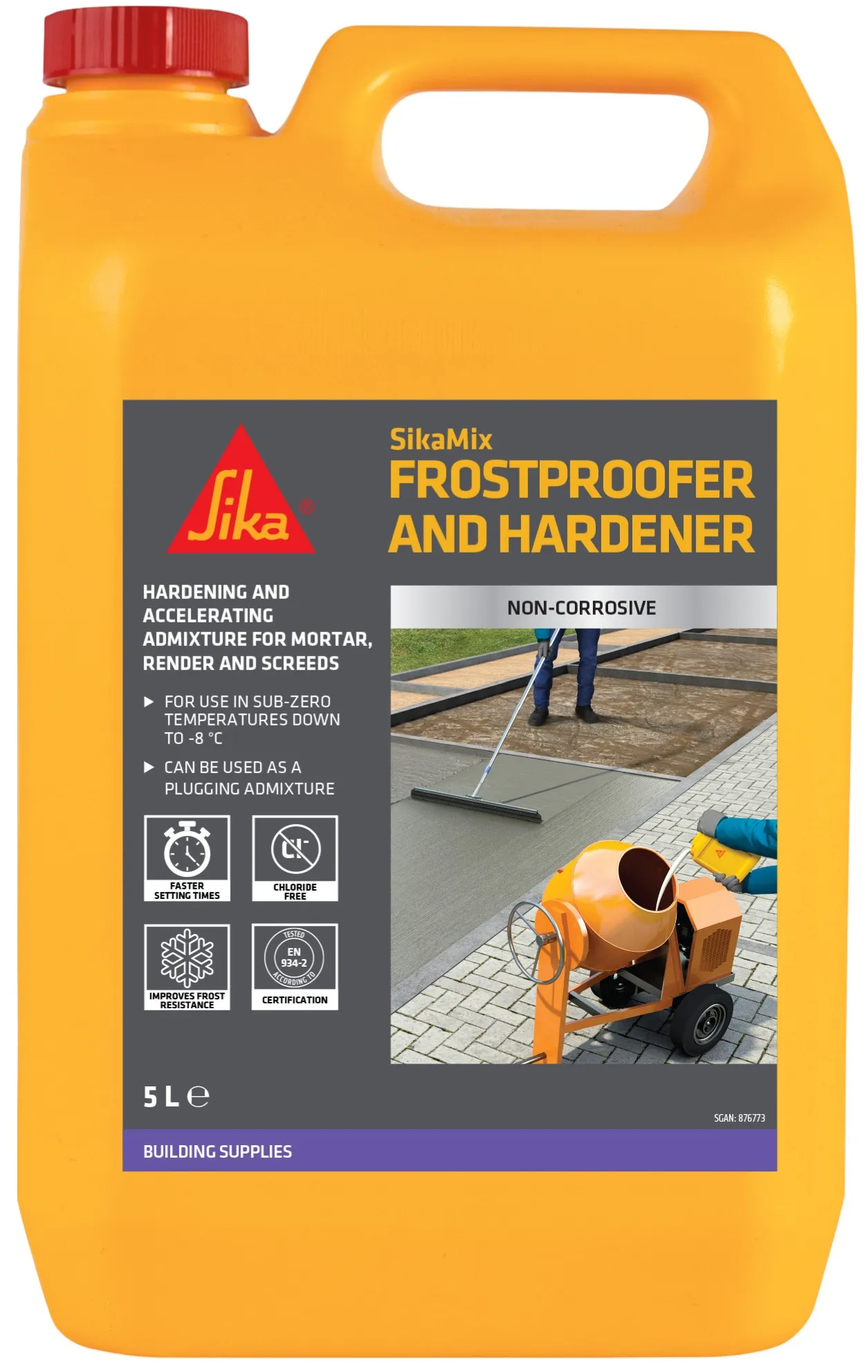 Sika SikaMix Frostproofer and Hardener 5L admixture for cold weather use Sika SikaMix Frostproofer & Hardener 5L 878091