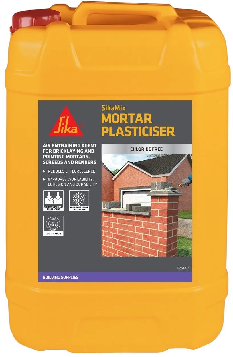 Sika Sikamix Sika Mix Plus Mortar Plasticiser 445917 Sikamixp25 25 Litre Sika SikaMix 25L Mortar Plasticiser Admixture 445917