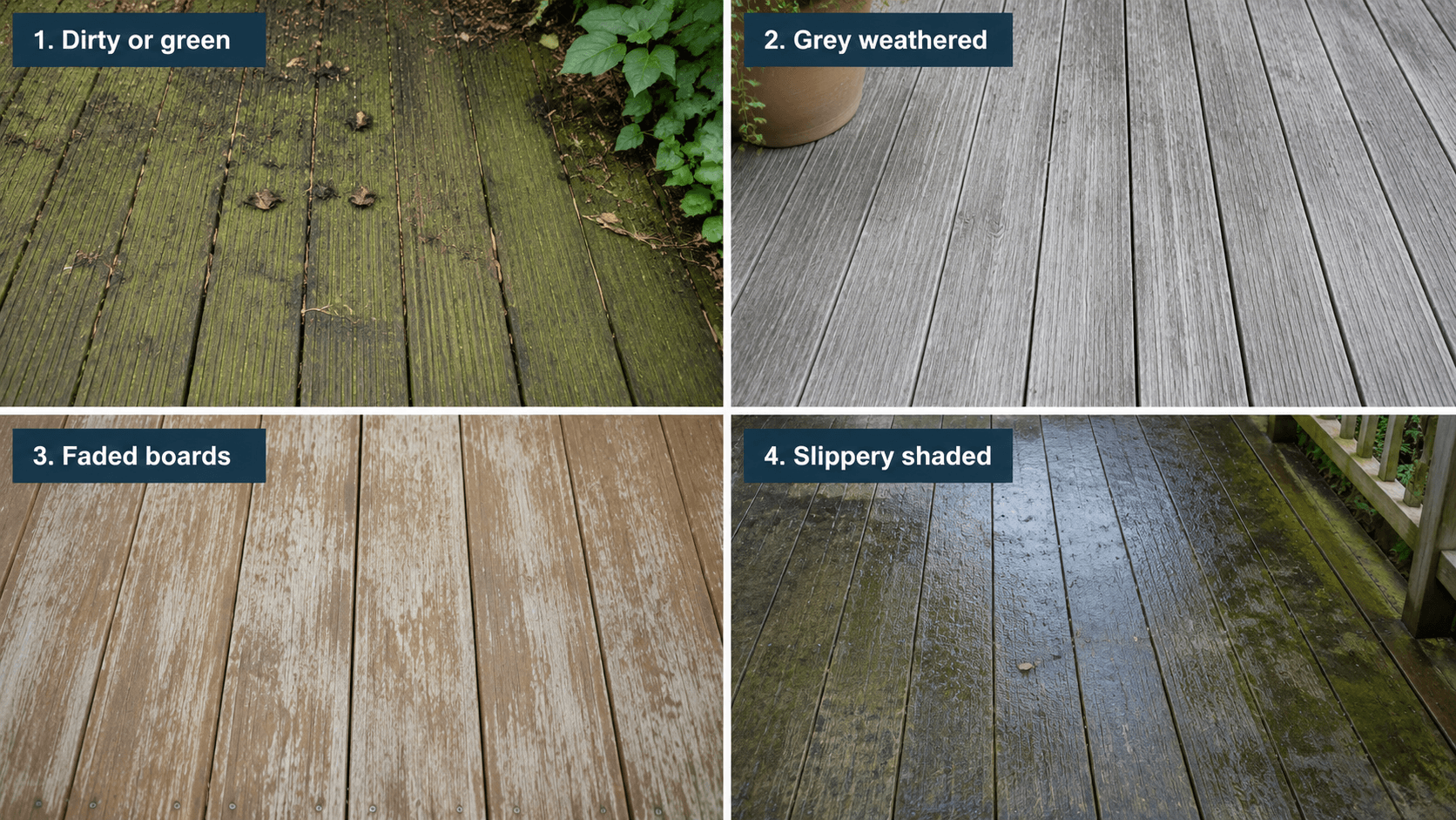 Patch testing decking treatment on a small area of timber decking
