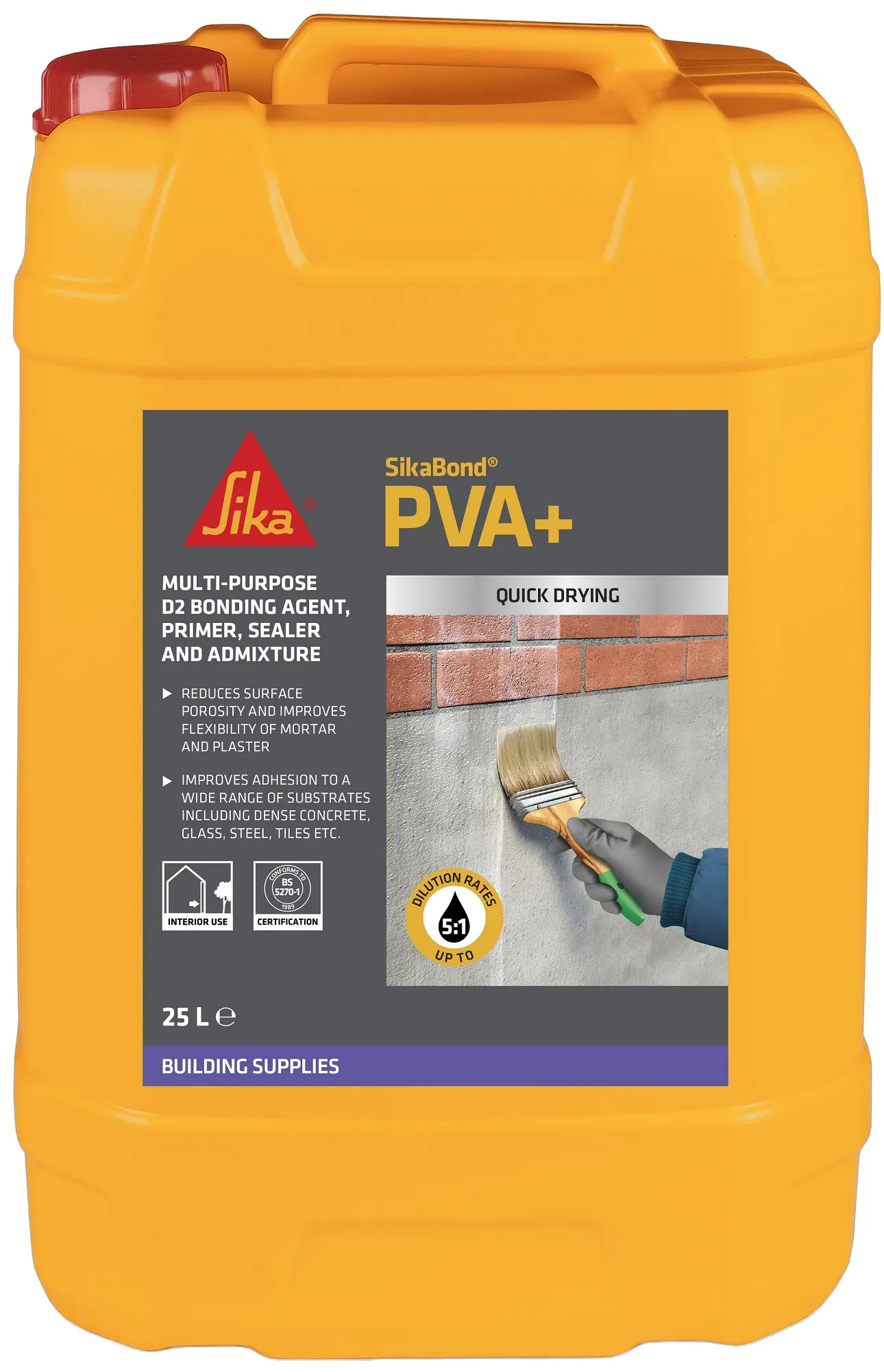 sika-sikabond-pva-plus-25-litre-tub-sikapva25-pva-+-445915 Sika Sikabond PVA Plus Adhesive Sealer Primer 25L SIKAPVA25