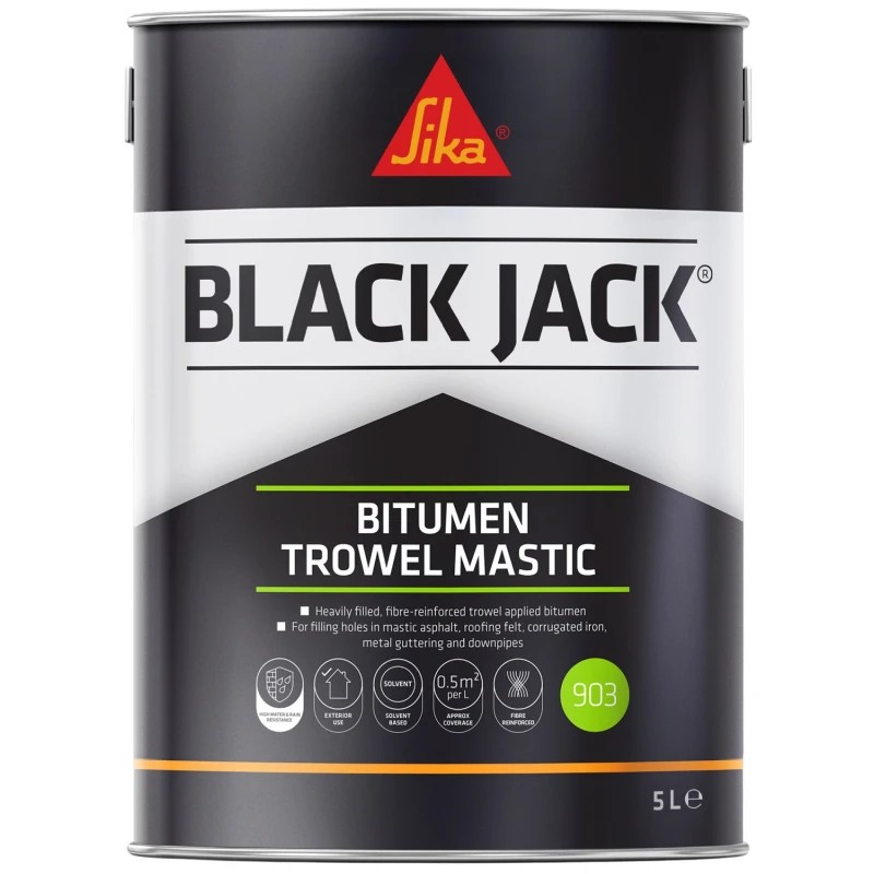 Sika Black Jack 903 Bitumen Trowel Mastic 5L Tin