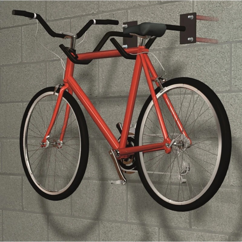Bike wall bracket fixed into blockwork using chemical anchor resin