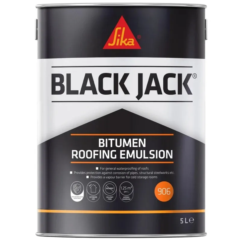 Sika Black Jack 906 Bitumen Roofing Emulsion 5L Tin Sika Black Jack 906 Bitumen Roofing Emulsion 5L 90605