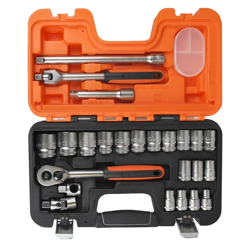 Bahco S240 Socket Set Top View Bahco S240 1/2in Drive 24 Piece Socket Set XMS26S240