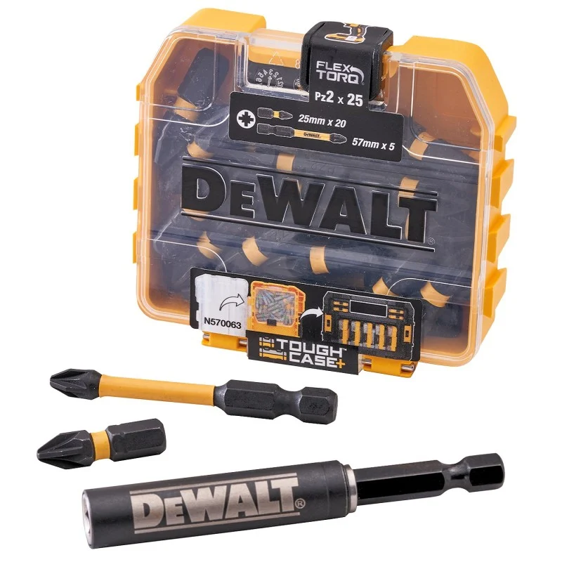 DeWalt Torsion Bit Pack DEWALT DT70589T Impact Extreme FlexTorq PZ2 Bit Set 25mm & 50mm XMS26TICTAC