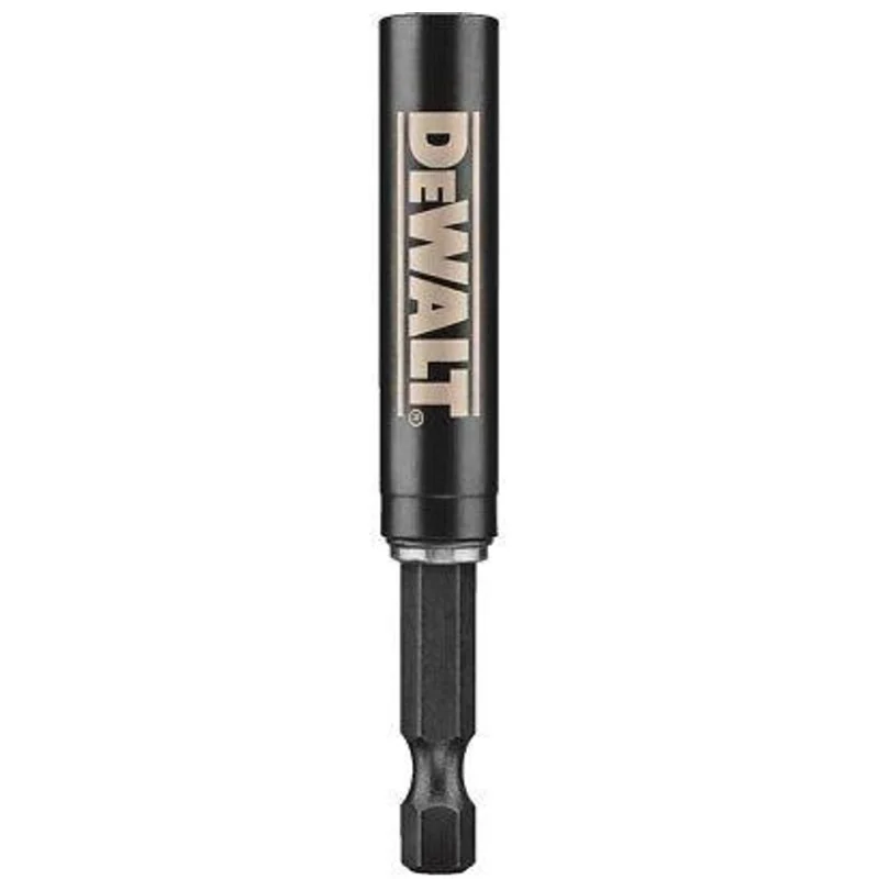 DeWalt bit holder shown upright with its sleeve in the closed position.