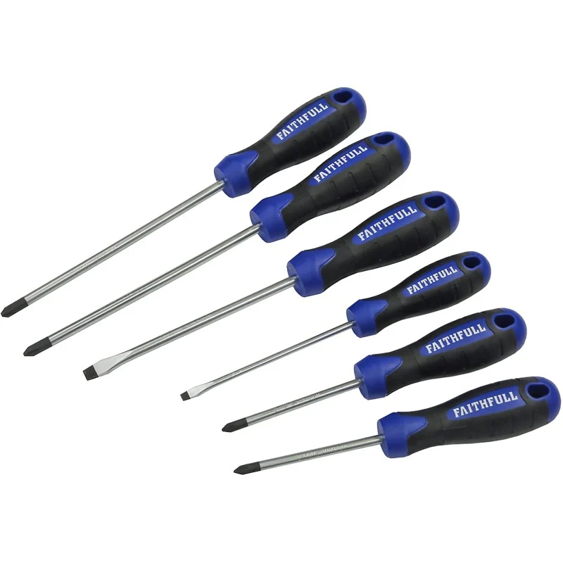 Faithfull Six-Piece Screwdriver Set Faithfull 6 Piece Soft Grip Mixed Screwdriver Set FAISDSET6PRO XMS26SDSET6