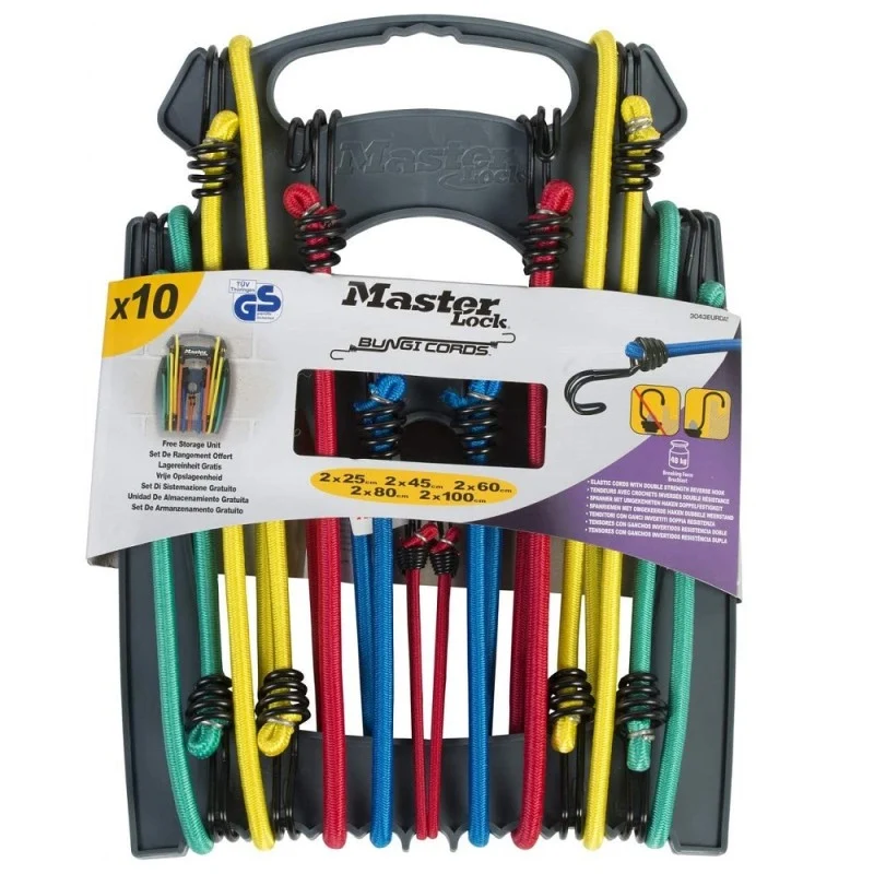 Master Lock Bungee Cord Set and Carrier Master Lock MLK3043E Premium Mixed Bungee Cords 10pc Set XMS26BUNGEE
