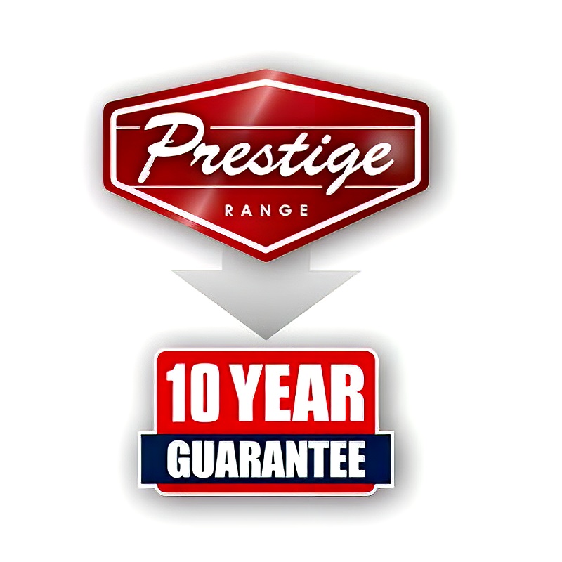 Faithfull Prestige range badge showing a 10-year guarantee