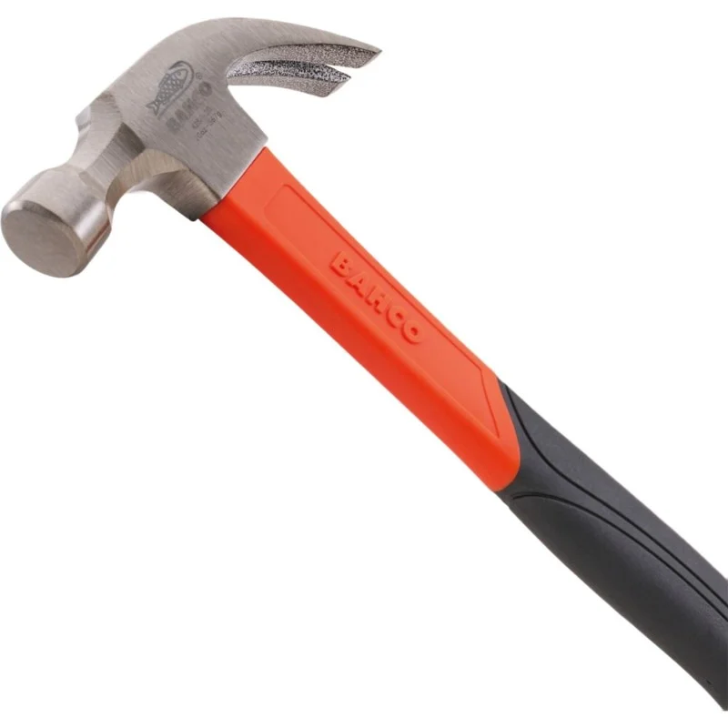 Bahco 428 Claw Hammer – Full Length View Bahco 428 567g (20oz) Nail-Driving Curved Claw Hammer with Fibreglass Shaft XMS26HAMMER