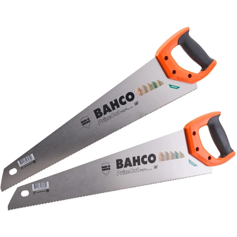 Bahco PrizeCut 550mm Saws – Twin Pack Bahco PrizeCut 550mm 7 TPI Hardpoint Wood Handsaw Pair for Timber Cutting XMS26SAWS