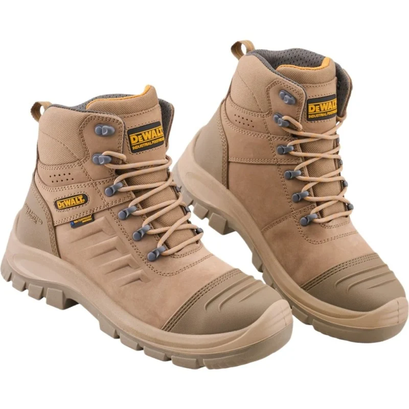 DeWalt Snowdon Safety Boots – Stone Colour Pair DeWalt Snowdon Size 9 Waterproof Stone Nubuck Safety Boots with Steel Toe & Midsole XMS26SNOW9