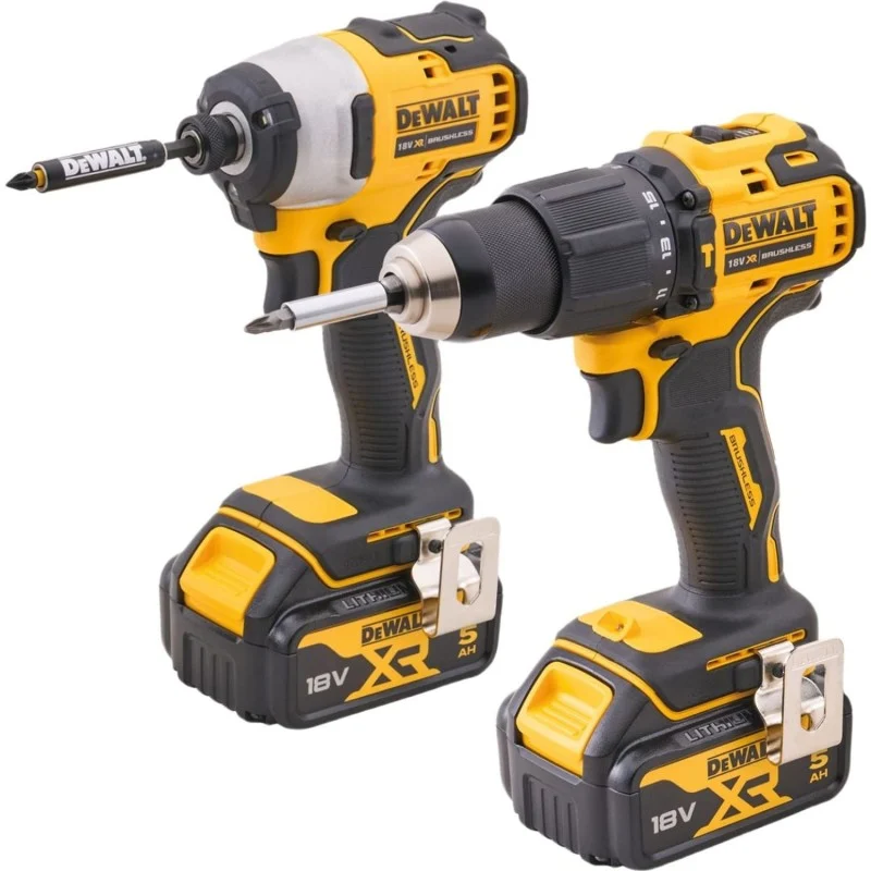 DeWalt DCK2062P2T Twin Pack – Drill and Driver DeWalt XR DCD709 Combi Drill & DCF809 Impact Driver 18V Brushless Twin Pack 2x 5.0Ah XMS26DEWPACK