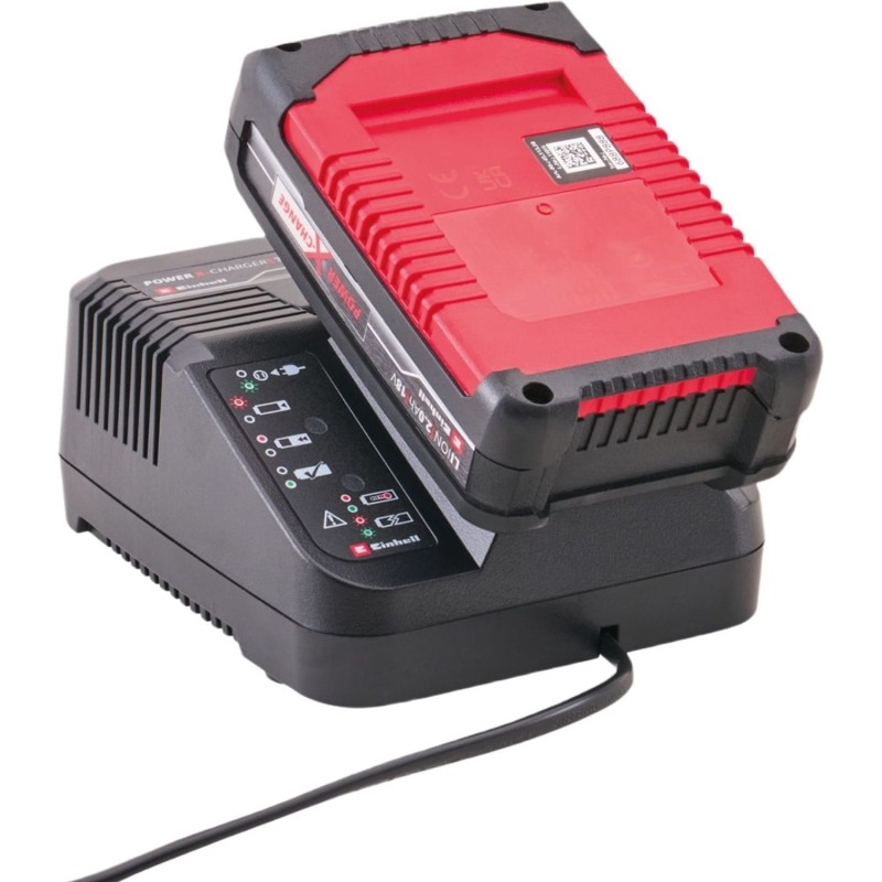 Einhell Power X-Change battery on its matching mains charger