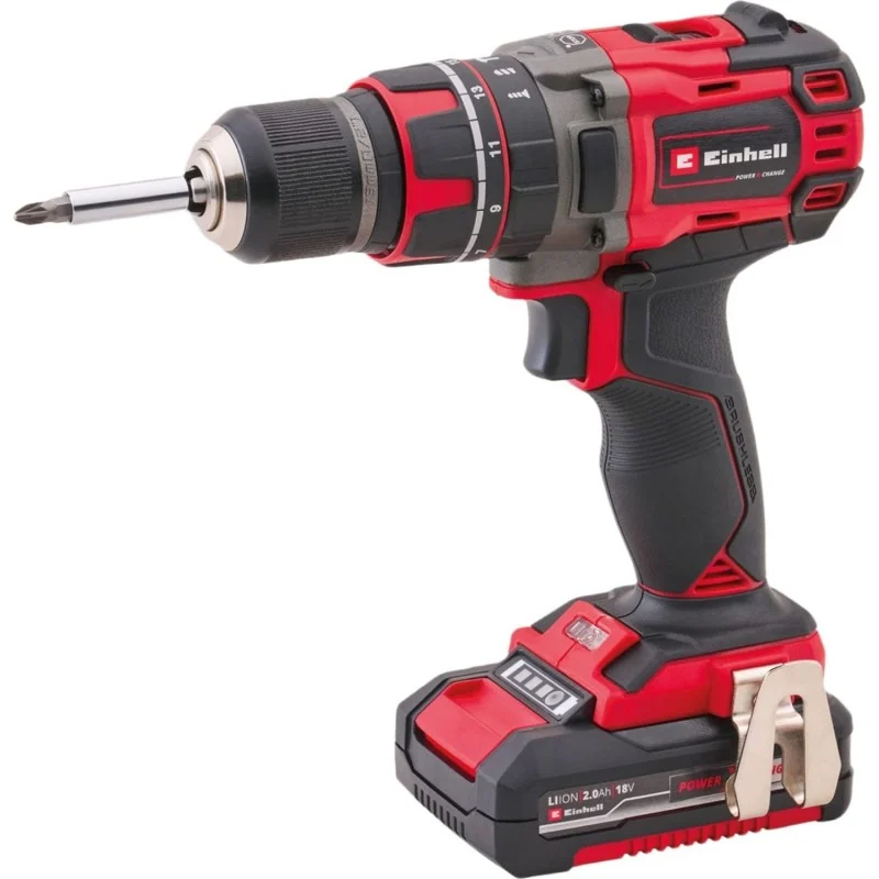 Einhell TE-CD 18/50 Brushless Drill – Tool View Einhell Power X-Change 18V Brushless Combi Drill Kit 2x 2.0Ah TE-CD 18/50 Li BL XMS26ECOMBI