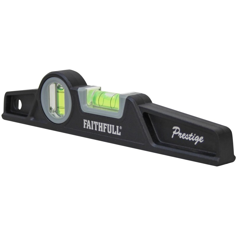 Faithfull Prestige magnetic scaffold level viewed from the side