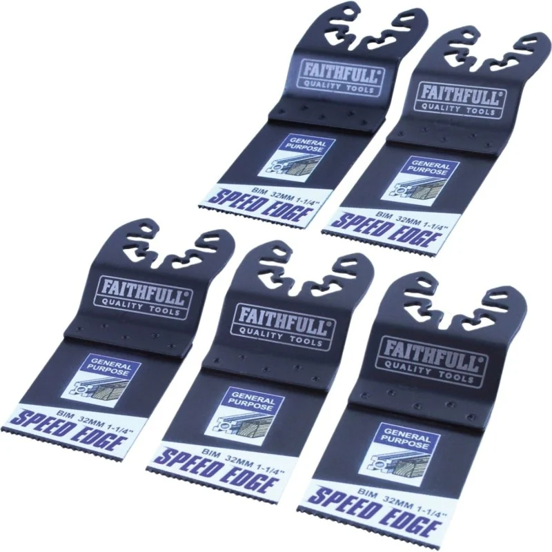Faithfull 32mm Speed Edge Blades – Five Pack Faithfull 32mm Bi-Metal Speed Edge Oscillating Multi-Tool Blades 5 Pack XMS26MULTI5