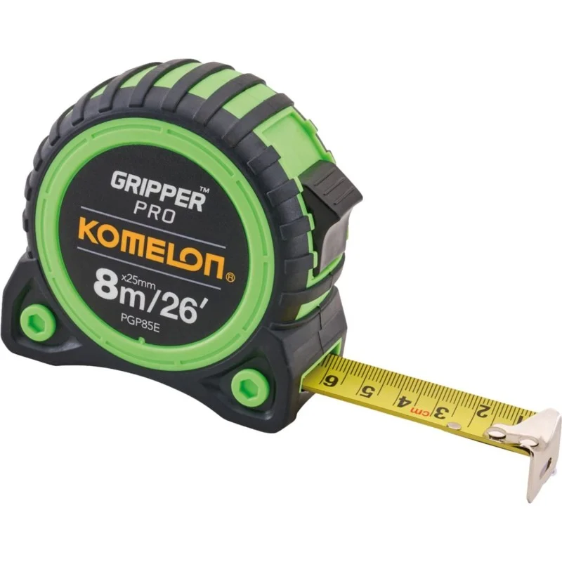 Komelon Gripper 8m Tape – Metric and Imperial Measure Komelon 8m (26ft) Gripper Hi-Vis Dual Scale Tape Measure XMS26TAPE8