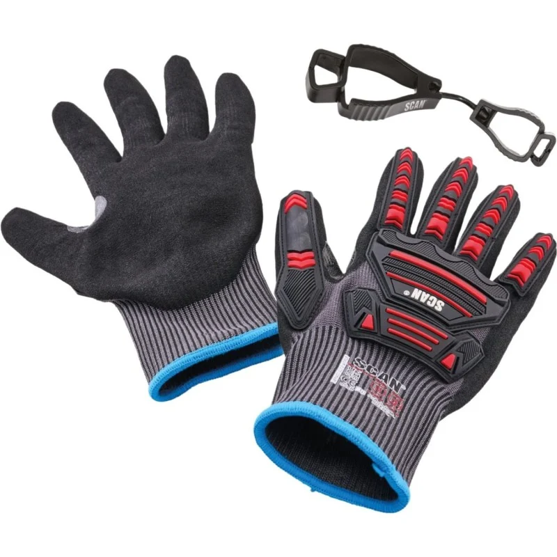 Scan Cut D Impact Work Gloves with Touchscreen Grip & Clip XMS26GLCUTD